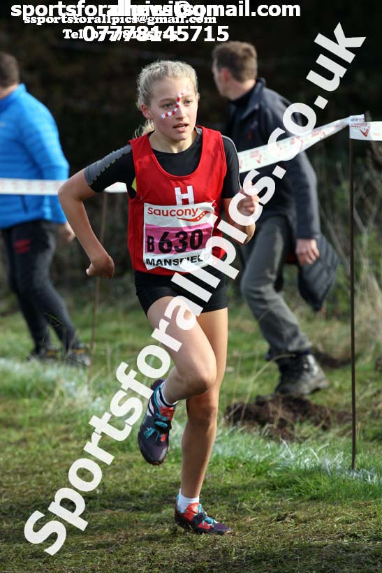 Girls under-13s National Cross Country Relay, Berry Hill Park, Mansfield. Photo:  David T. Hewitson/Sports for All Pics